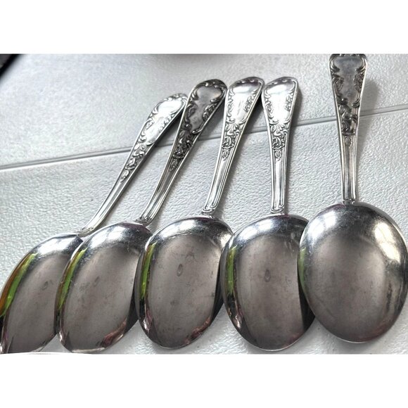 Amefa Holland Stainless Steel AFS1 Scroll Leaf Black Acc Tablespoon 8"Serving - Picture 9 of 10